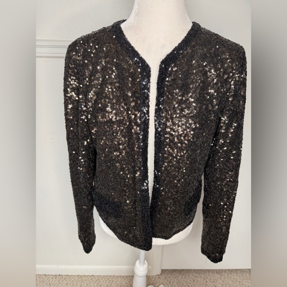 Juicy Couture Black Sequin Blazer size L - Picture 3 of 7